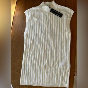 Mock turtleneck sleeveless sweater shirt
